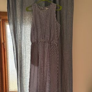 Emerson Fry navy and white gingham studio sun dress size L